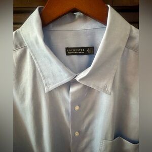 Rochester Men’s Long Sleeve Button Up Shirt w/ Pocket - Blue - Size 36/37T
